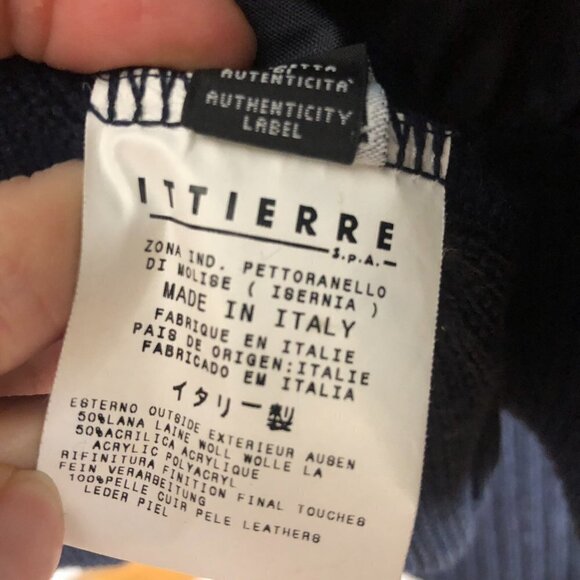 Versace JEANS‎ COUTURE VTG Wool Blend Knit Suede Leather Navy Jacket Sz S - Picture 14 of 16